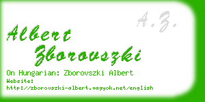 albert zborovszki business card